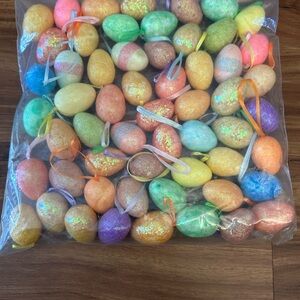 Sparkling Pastel Hanging Egg Ornaments - Multi-Color -